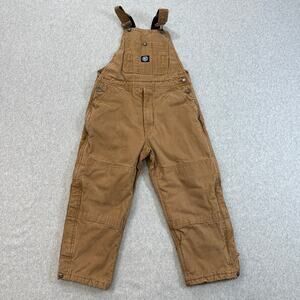 Polar King by Key Duck Bib Overall Youth Boys M Tan Canvas Insulated Heavy Duty